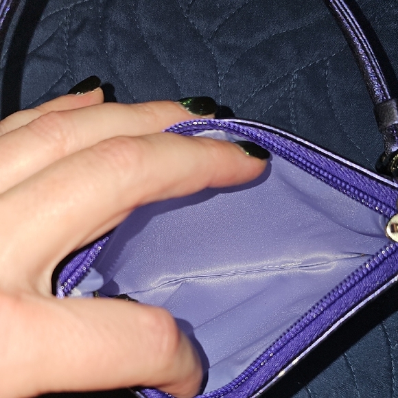 Coach Metallic Purple Skinny Wristlet with Chain Detail Amazing Condition